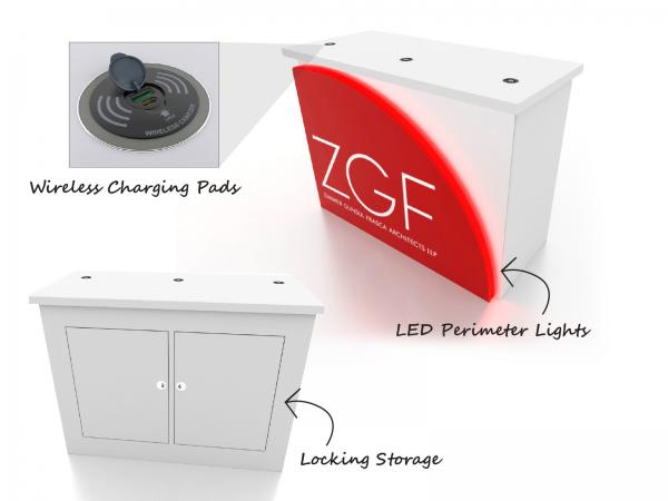MOD-1556C Tradeshow Display Counter with Charging Ports