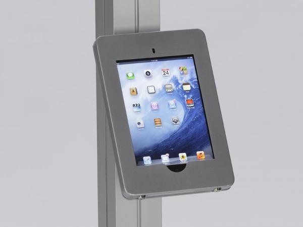 MOD-1317 Locking iPad Clamshell with Extrusion Attachment -- Silver